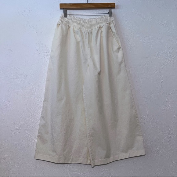 Zara Pants - Zara Pants Cropped Wide Leg Ivory Pockets Pull on Size M